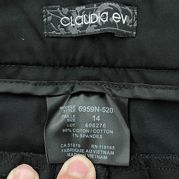 Claudia EV Women's Black Flatten Tummy Cropped Pants, Size 14 NWT - Picture 3 of 7